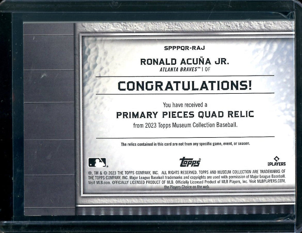 2023 Topps Museum Ronald Acuna Jr. Primary Pieces Patch /15 Braves