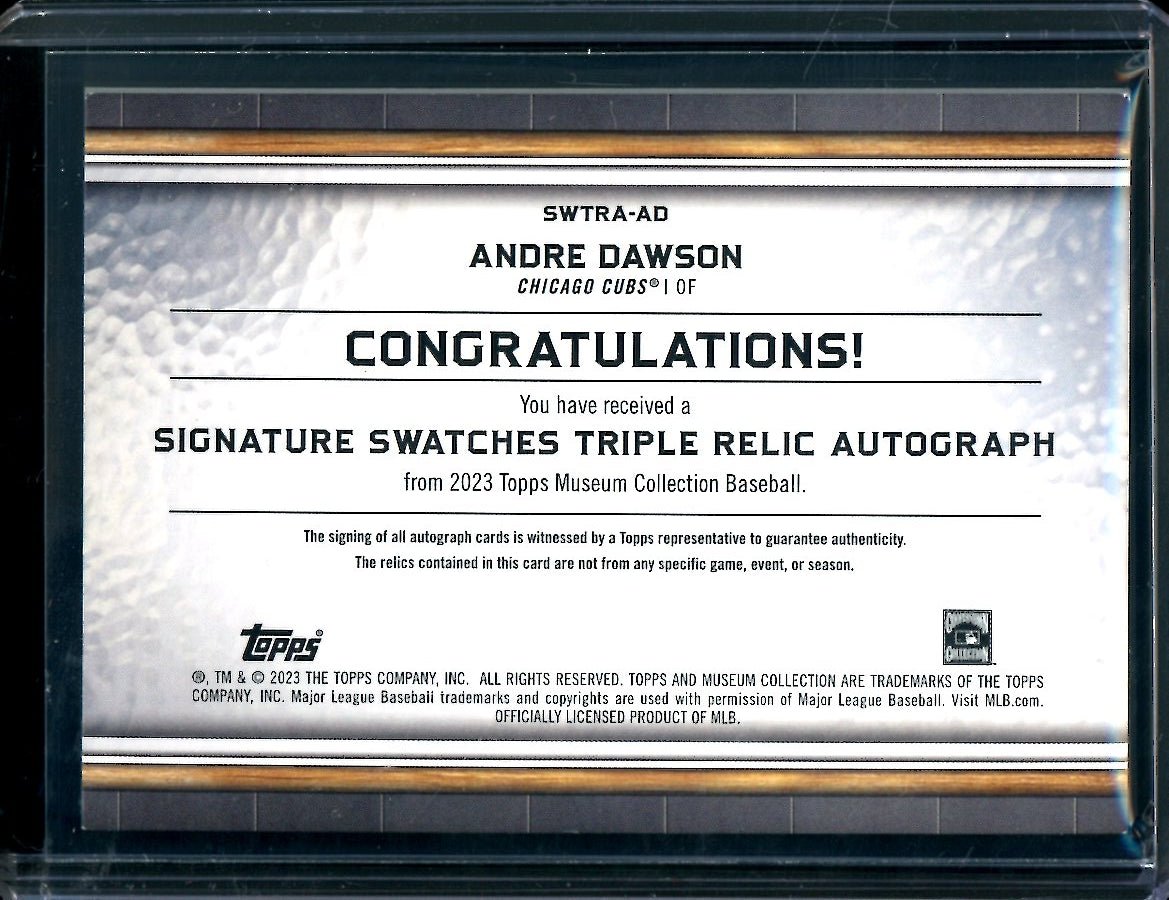 2023 Topps Museum Andre Dawson Signature Swatches Patch Auto /99 Cubs