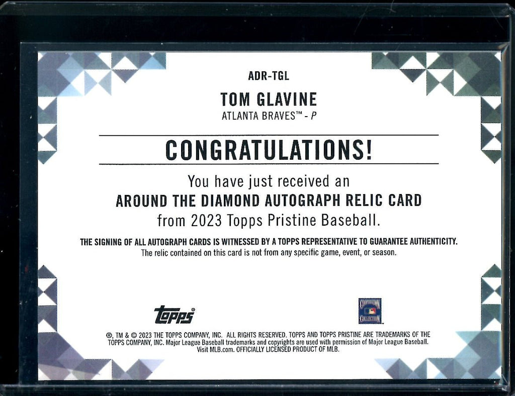 2023 Topps Pristine Tom Glavine Around the Diamond Patch Auto Braves