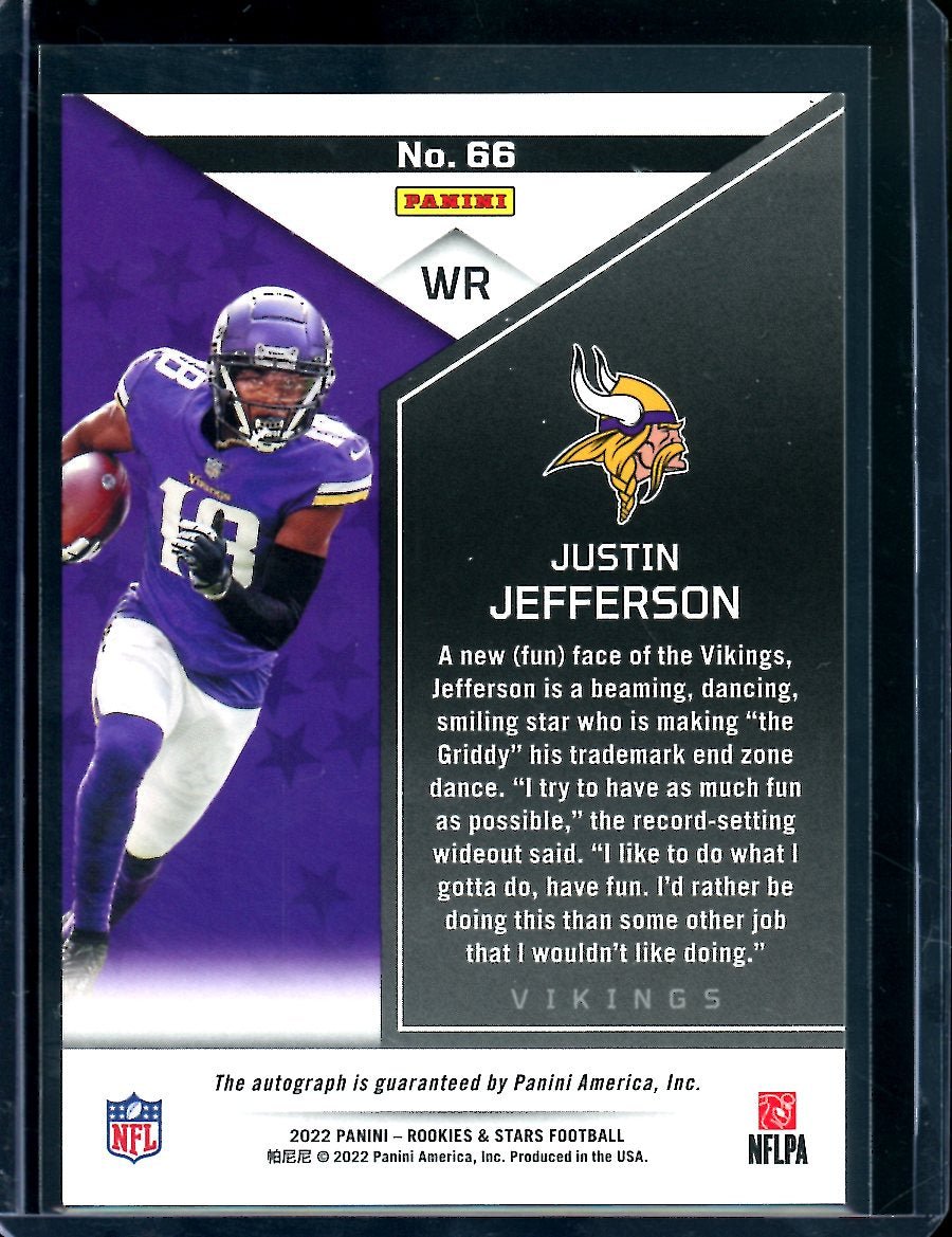 2022 Panini Rookies & Stars Justin Jefferson Auto /15 Vikings