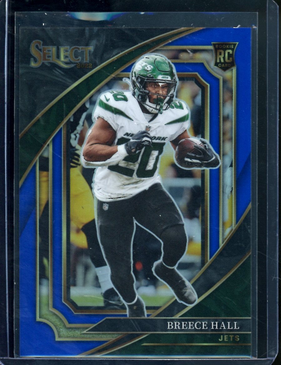 2022 Panini Select Breece Hall Rookie Blue Suite Level /99 Jets