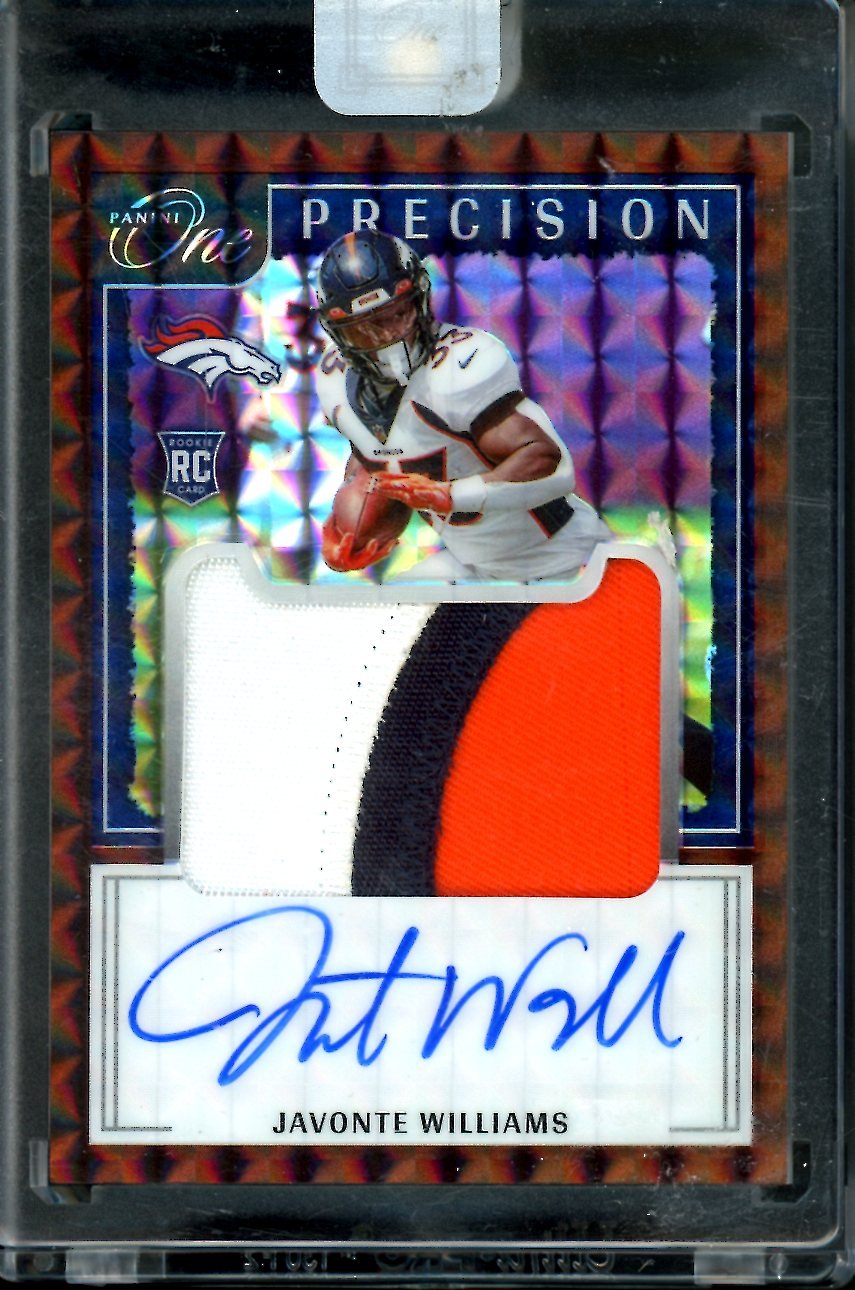 2021 Panini One Javonte Williams Rookie Precision RPA Bronze /35 Broncos