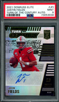 2021 Panini Elite Justin Fields Rookie Turn of the Century Auto /299 PSA 9 Bears