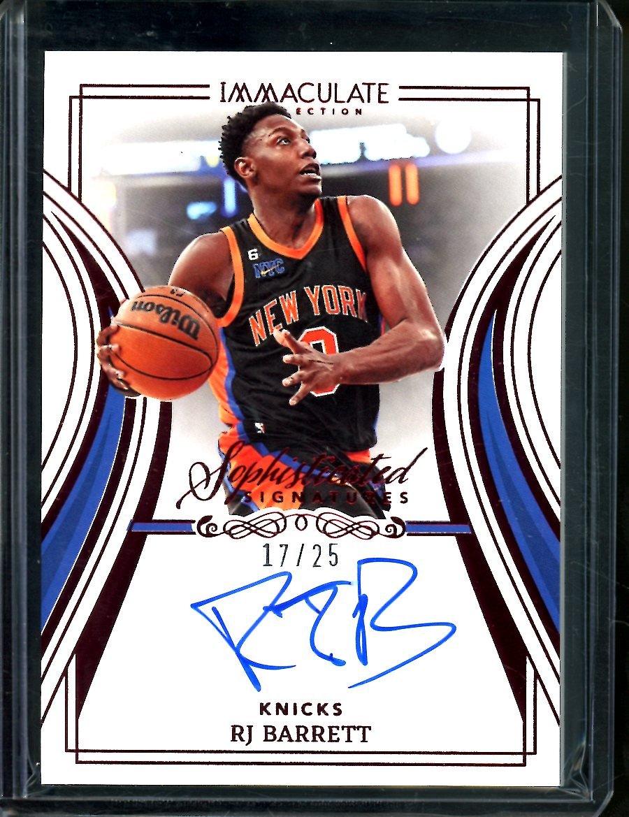 2022/23 Panini Immaculate RJ Barrett Sophisticated Signatures Auto /25 Knicks