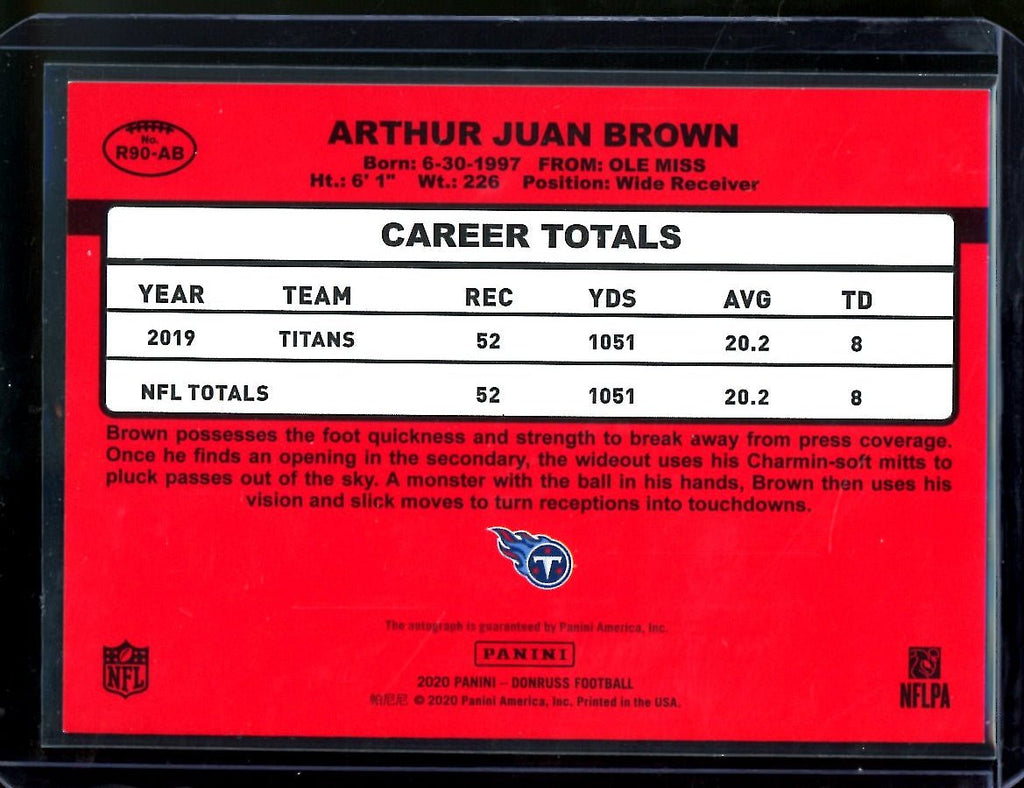 2020 Panini Donruss A.J. Brown "1990" Auto /25 Titans