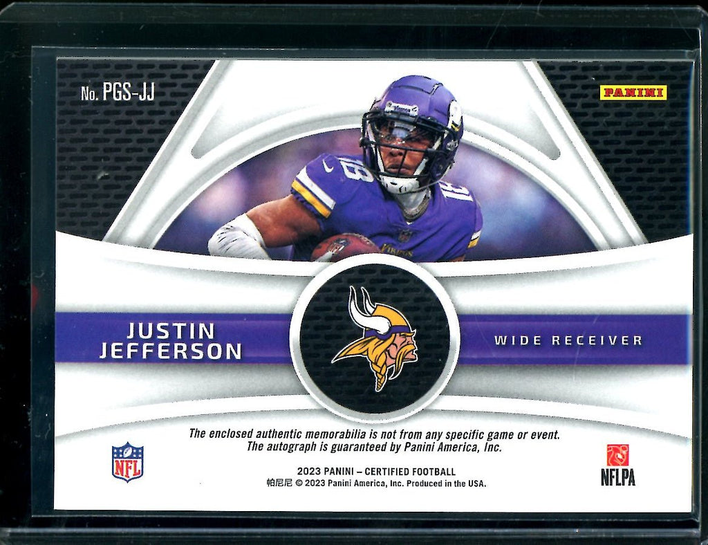 2023 Panini Certified Justin Jefferson Piece of the Game Patch Auto /75 Vikings