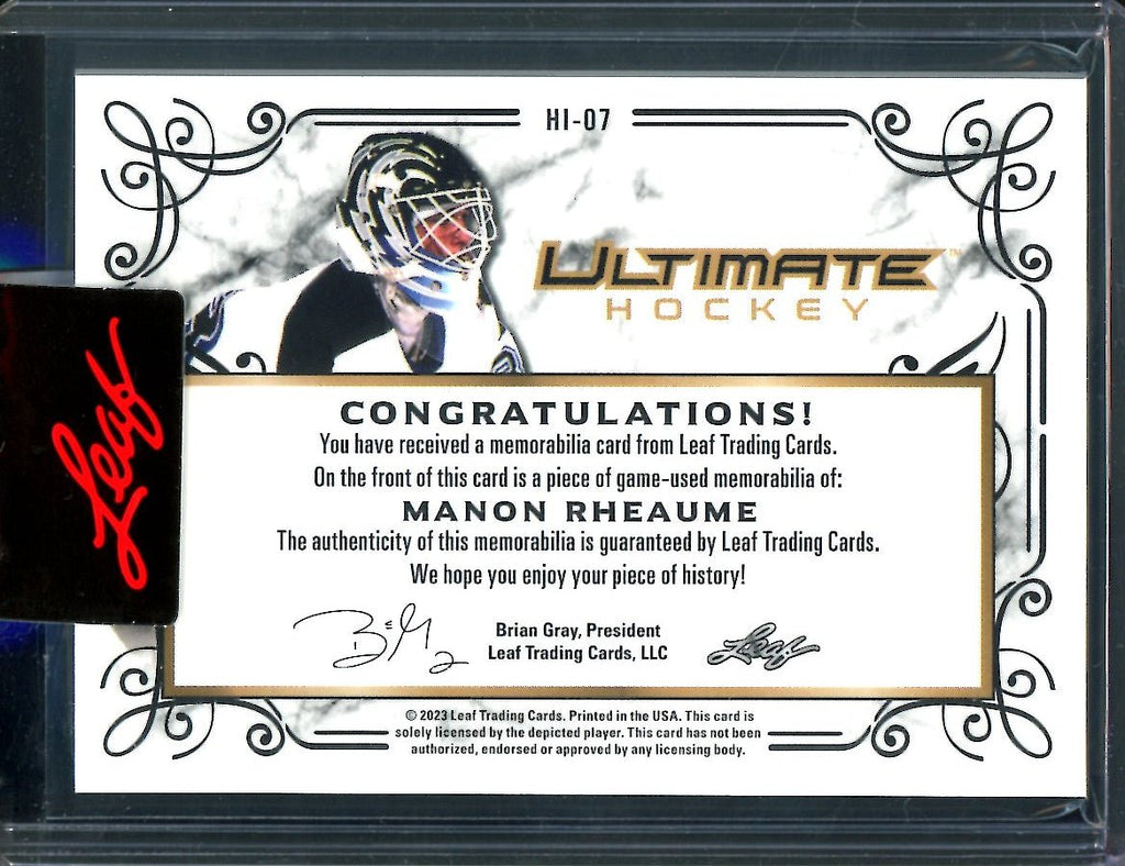 2023 Leaf Ultimate Hockey Manon Rheaume Quad Patch /4