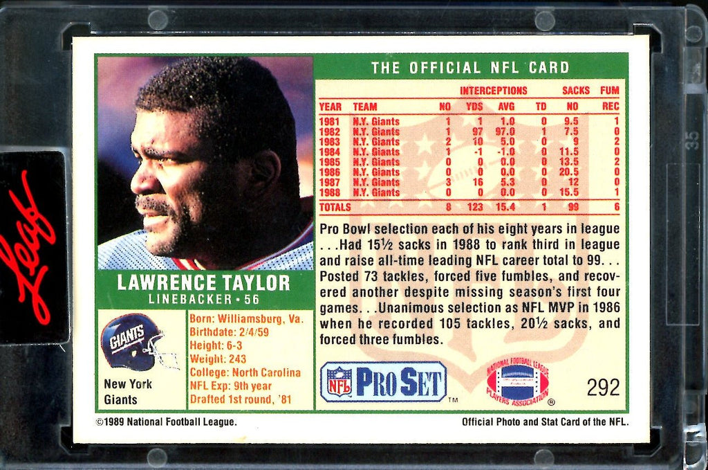 2023 Leaf Pro Set Metal Lawrence Taylor Buyback Auto /25 Giants