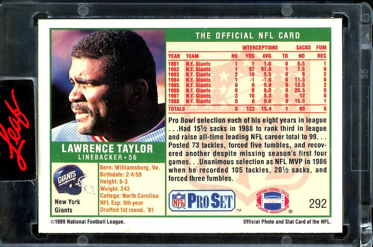 2023 Leaf Pro Set Metal Lawrence Taylor Buyback Auto /25 Giants
