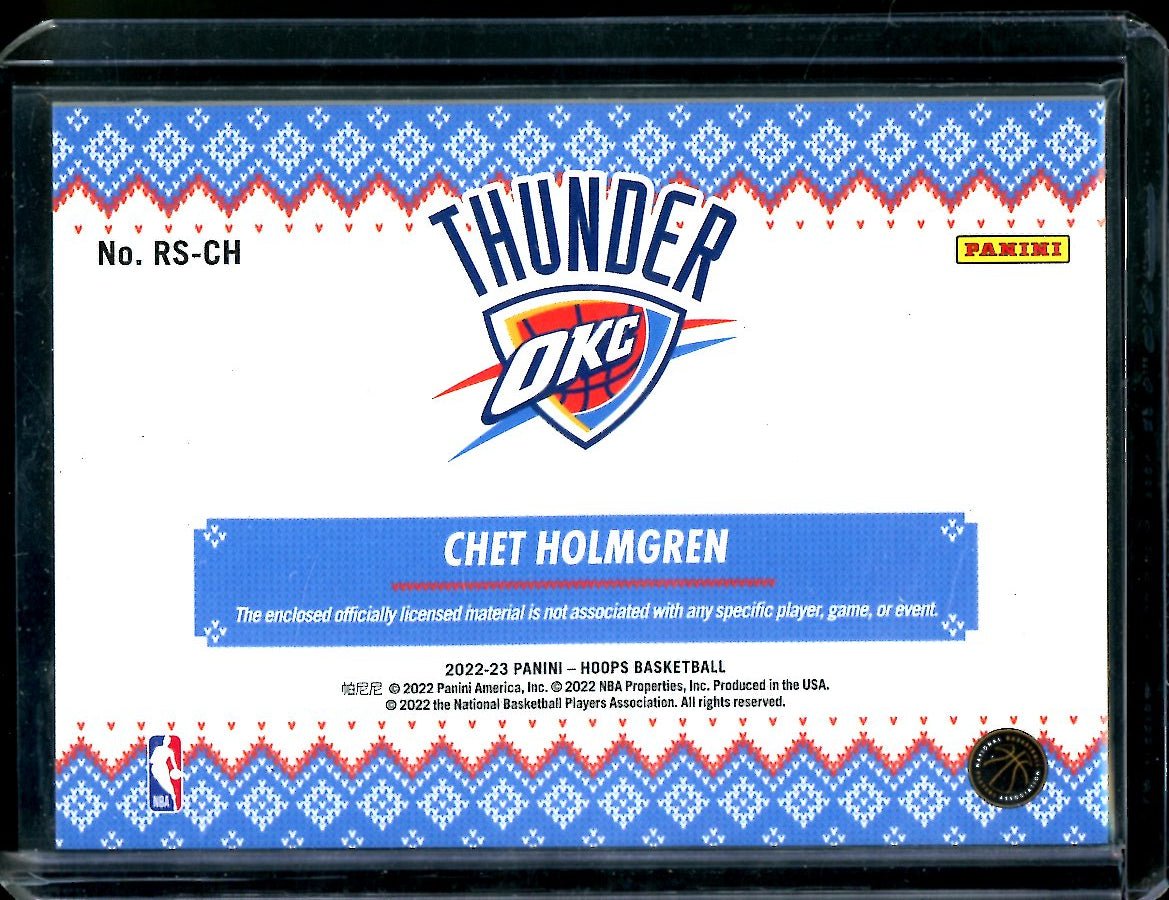 2022 Panini NBA Hoops Chet Holmgren Rookie Sweaters Patch Thunder