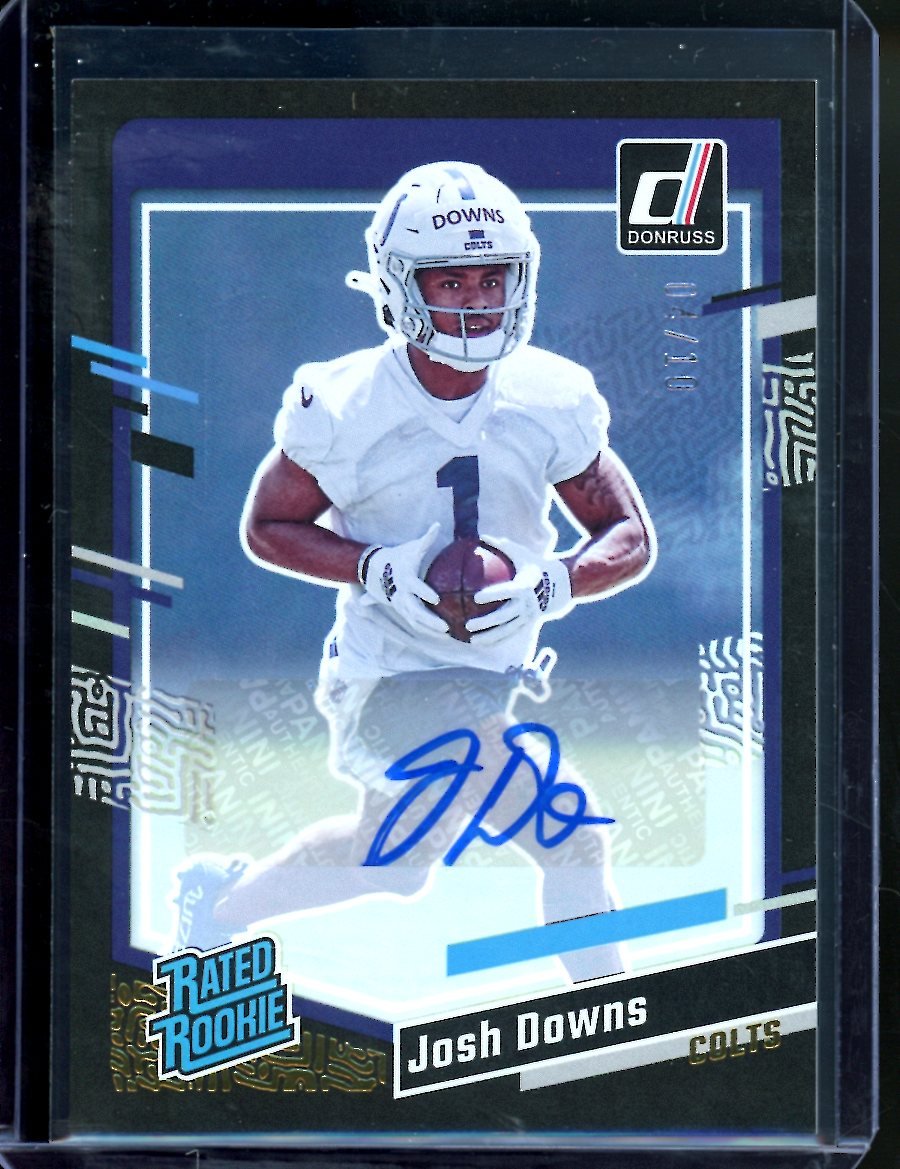 2023 Panini Donruss Josh Downs Rookie Auto Black /10 Colts