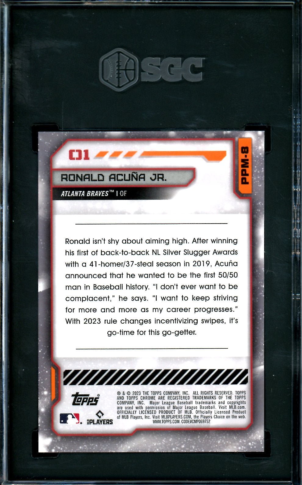 2023 Topps Cosmic Chrome Ronald Acuna Jr. Planetary Pursuit SSP Mercury SGC 9 Braves