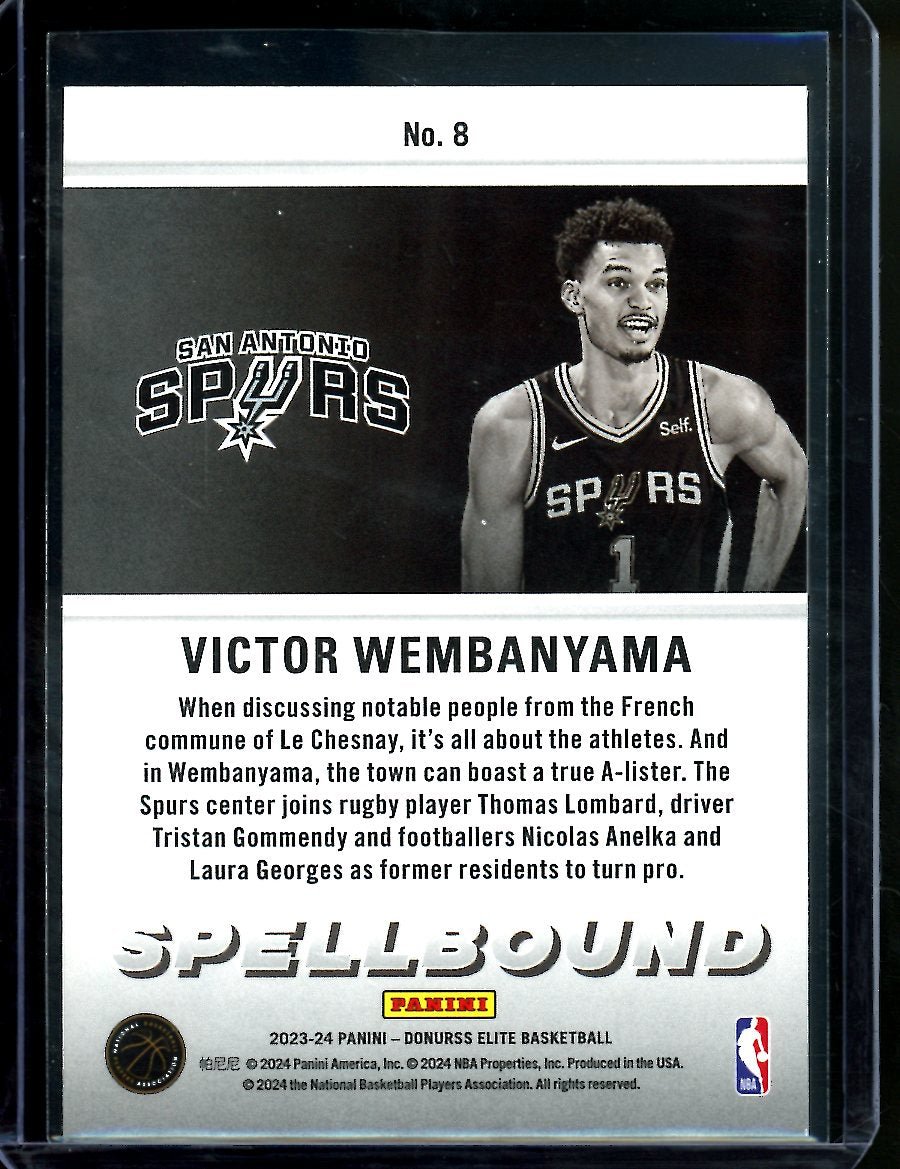 2023/24 Panini Elite Victor WembanyamaRookie Spellbound "A" Spurs