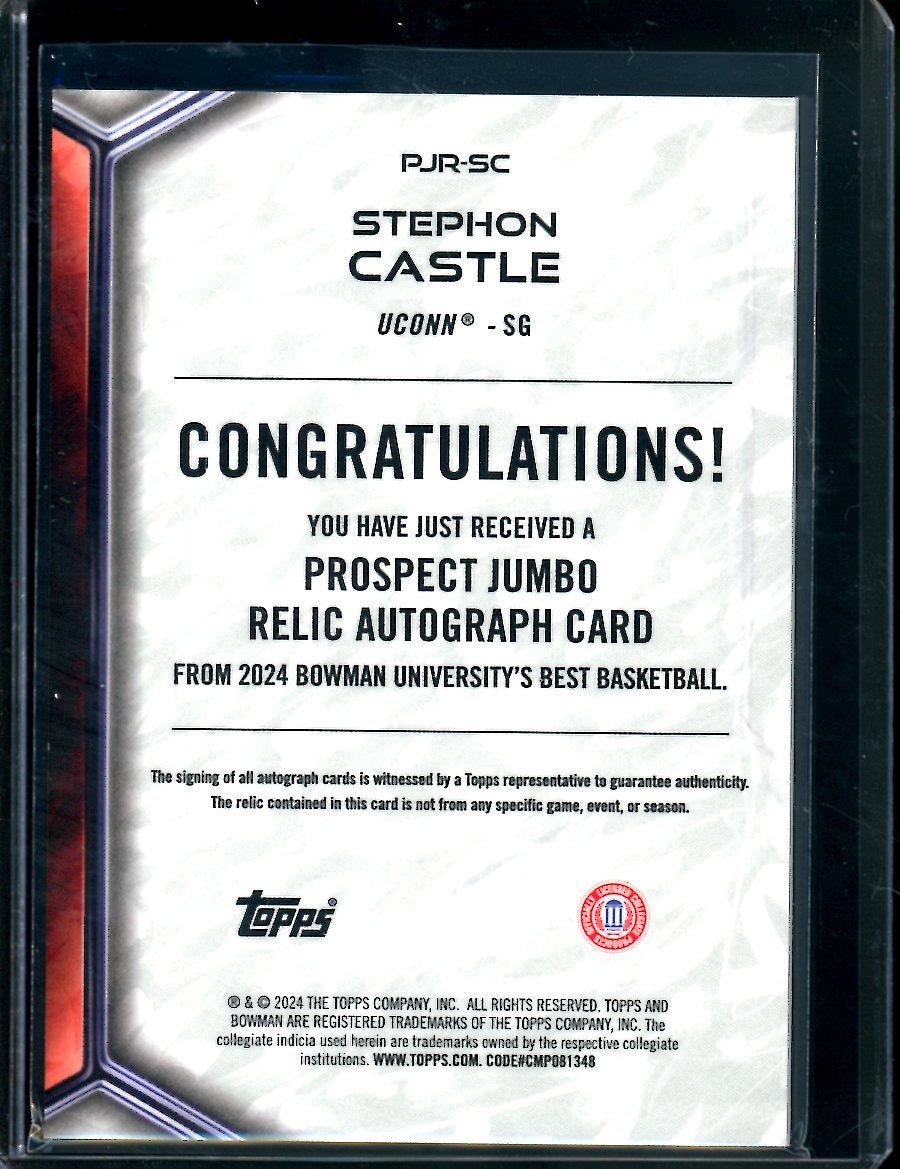 2024 Bowman University Best Stephon Castle Patch Auto Uconn