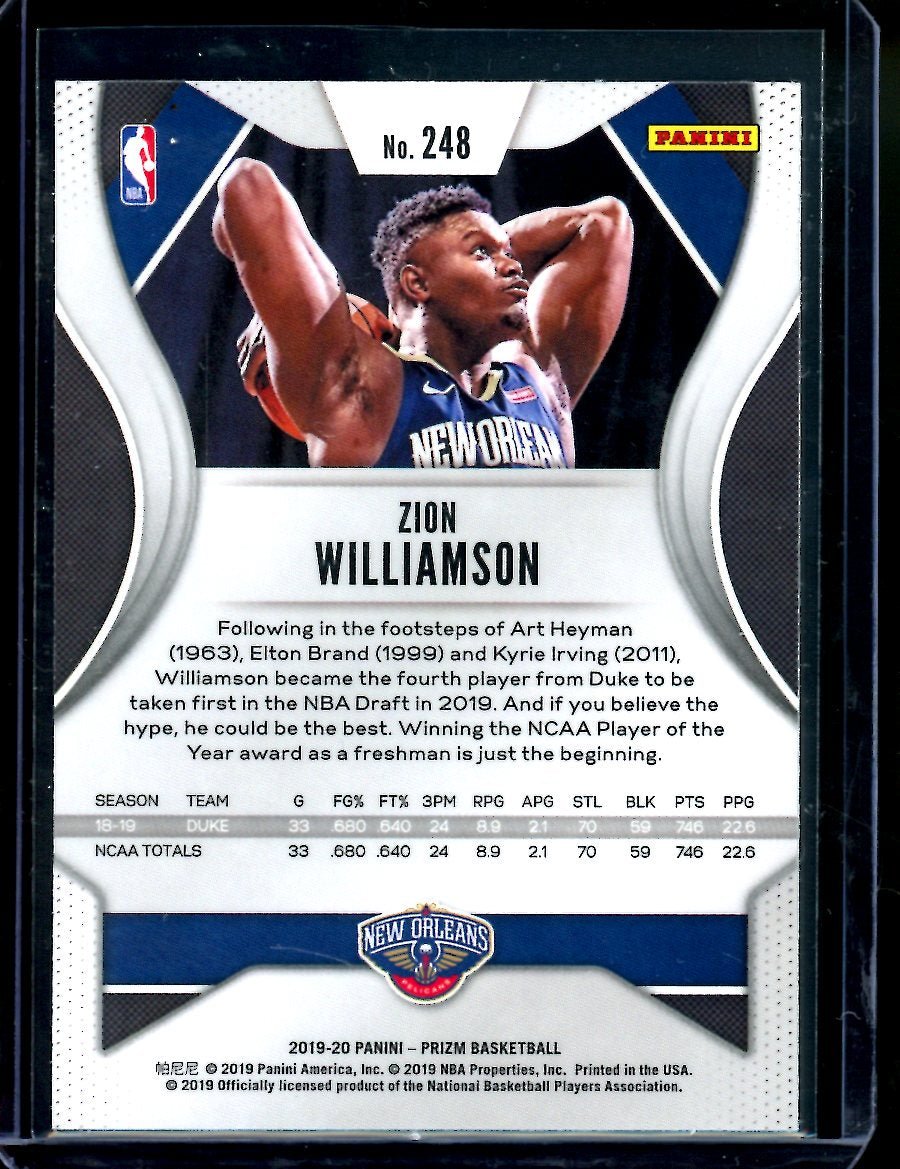 2019/20 Panini Prizm Zion Williamson Rookie Pelicans