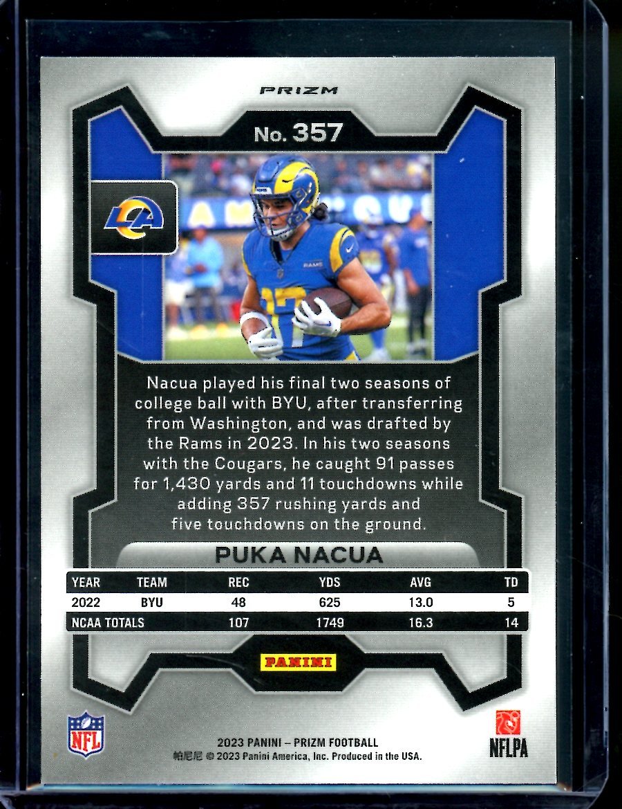 2023 Panini Prizm Puka Nacua Rookie Orange Disco Rams
