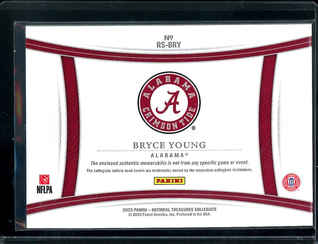 2023 Panini National Treasures Collegiate Bryce Young Rookie Jumbo Patch /99 Alabama