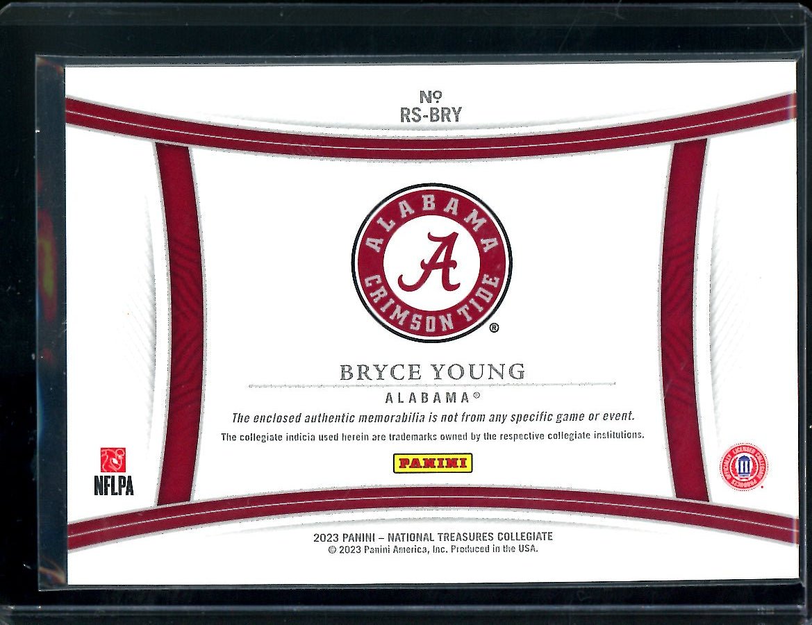 2023 Panini National Treasures Collegiate Bryce Young Rookie Jumbo Patch /99 Alabama
