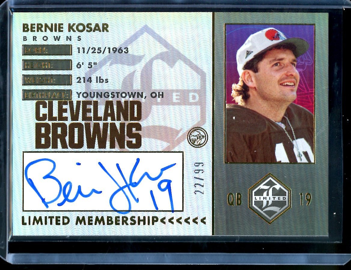 2023 Panini Limited Bernie Kosar Limited Membership Auto /99 Browns