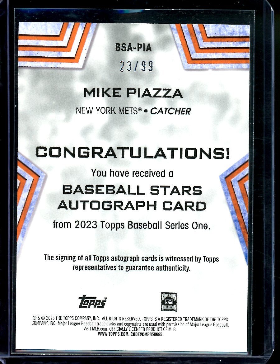 2023 Topps Mike Piazza Auto /99 Mets