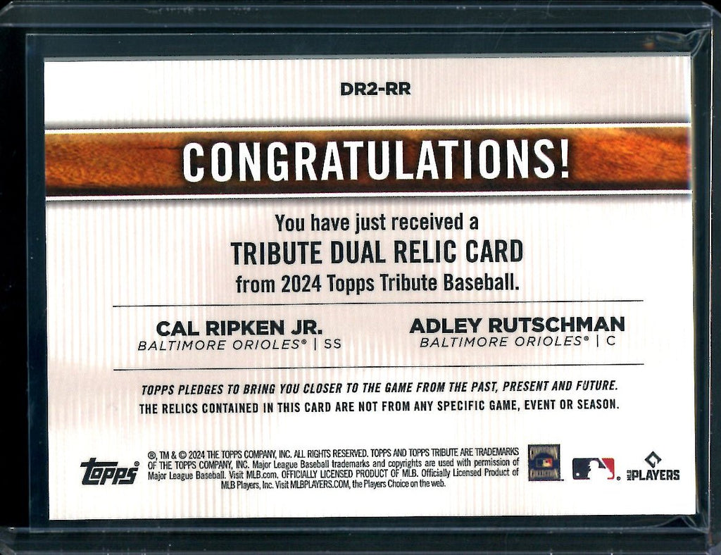2024 Topps Tribute Cal Ripken Jr./Adley Rutschman Dual Patch /199 Orioles