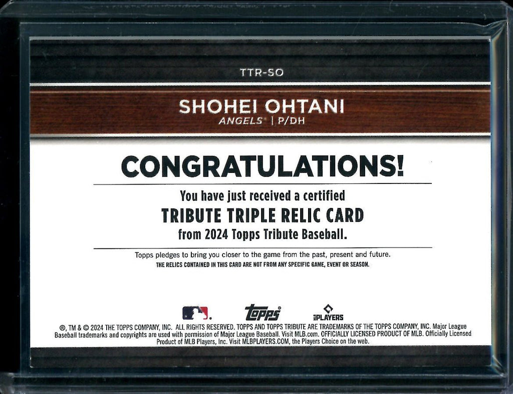 2024 Topps Tribute Shohei Ohtani Triple Patch Blue /150 Angels