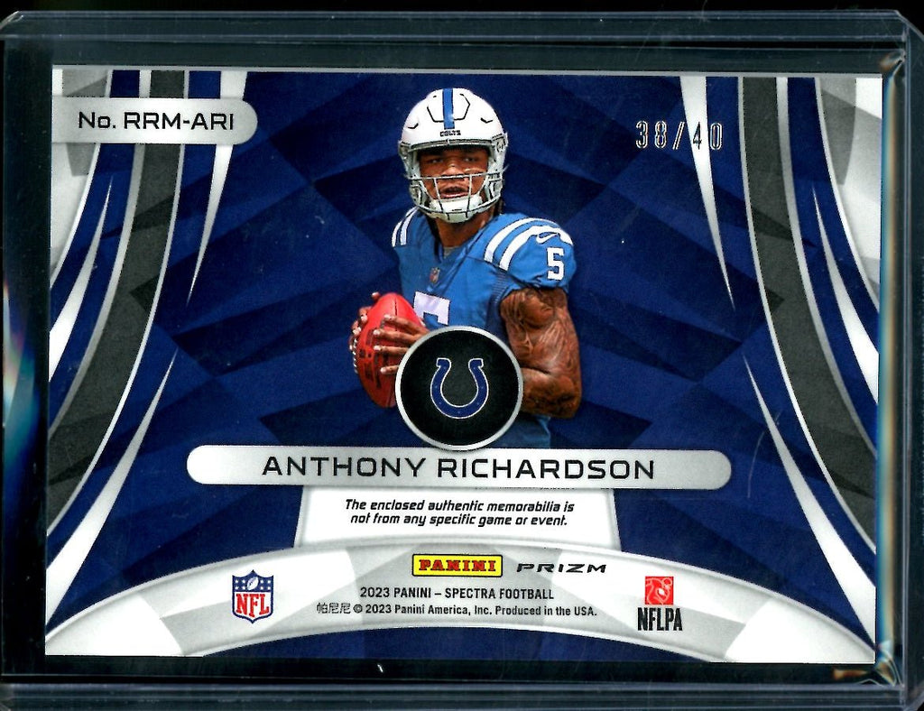 2023 Panini Spectra Anthony Richardson Rookie Rising Patch /40 Colts