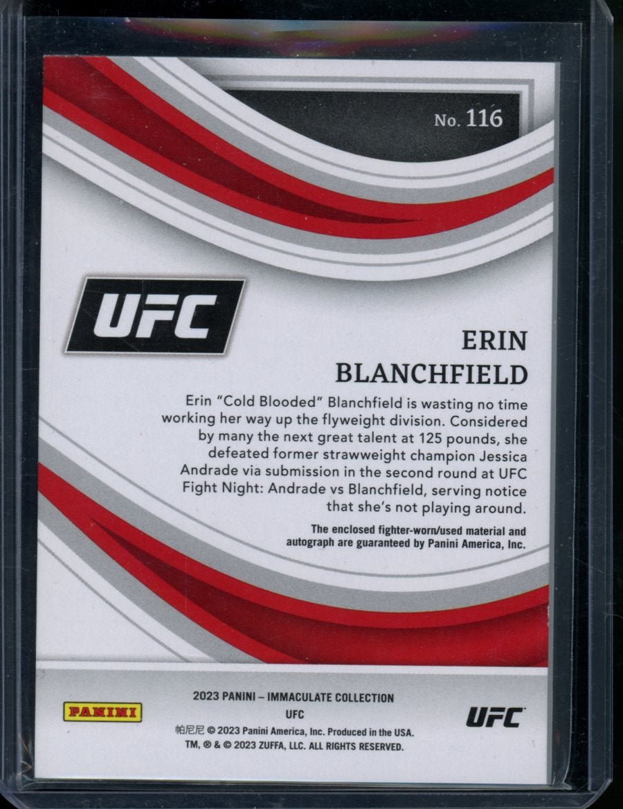 2023 Panini Immaculate Erin Blanchfield Rookie Patch Auto /25 Flyweight