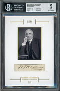 2023 The Bar Cut Autograph Edition Warren G. Harding 5x7 Cut Auto 1/1 BGS 9