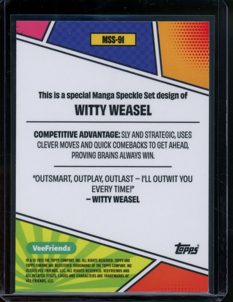 2025 Topps Chrome VeeFriends Witty Weasel Manga Speckle