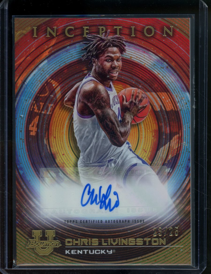 2022 Bowman University Inception Chris Livingston Auto Orange /25 Wildcats