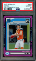 2024 Panini Donruss Optic Preview Bo Nix Rated Rookie Pink PSA 10 Broncos