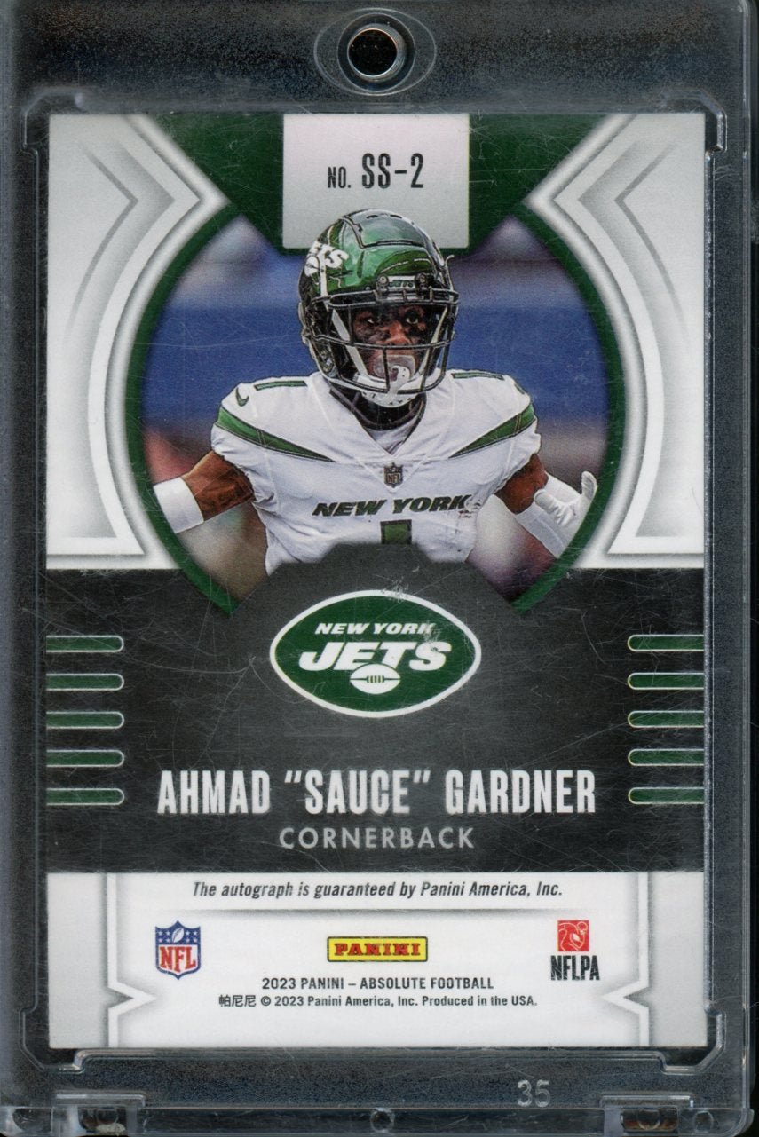 2024 Panini Absolute Ahmad "Sauce" Gardner Signature Standouts Auto Blue /35 Jets