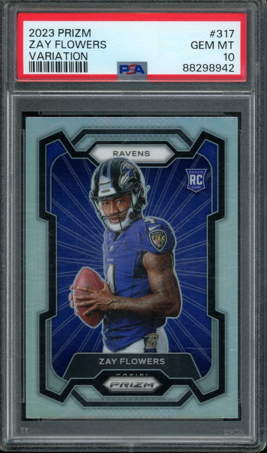 2023 Panini Prizm Zay Flowers Rookie Variation PSA 10 Ravens