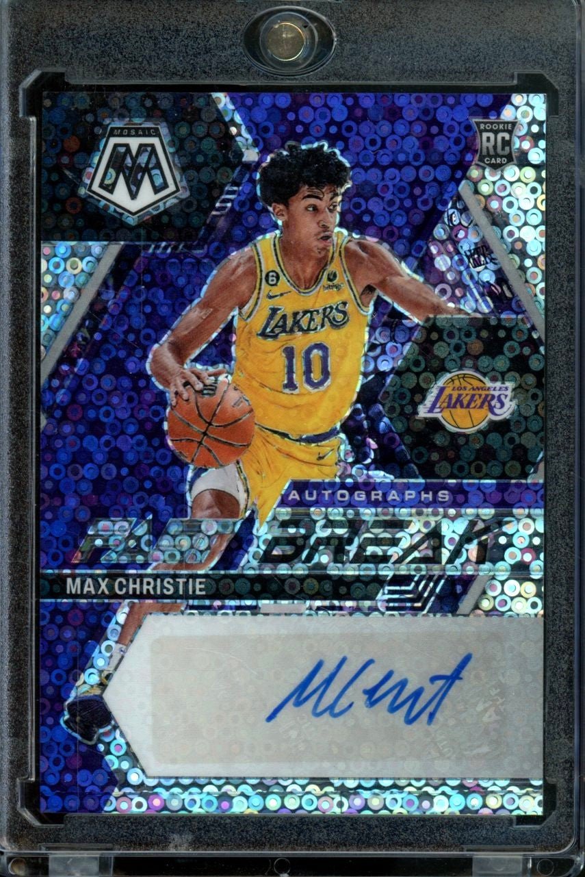 2022 Panini Mosaic Max Christie Rookie Auto Fast Break Lakers