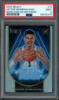 2023 Panini Select Victor Wembanyama Neon Icon Rookie Silver PSA 9 Spurs