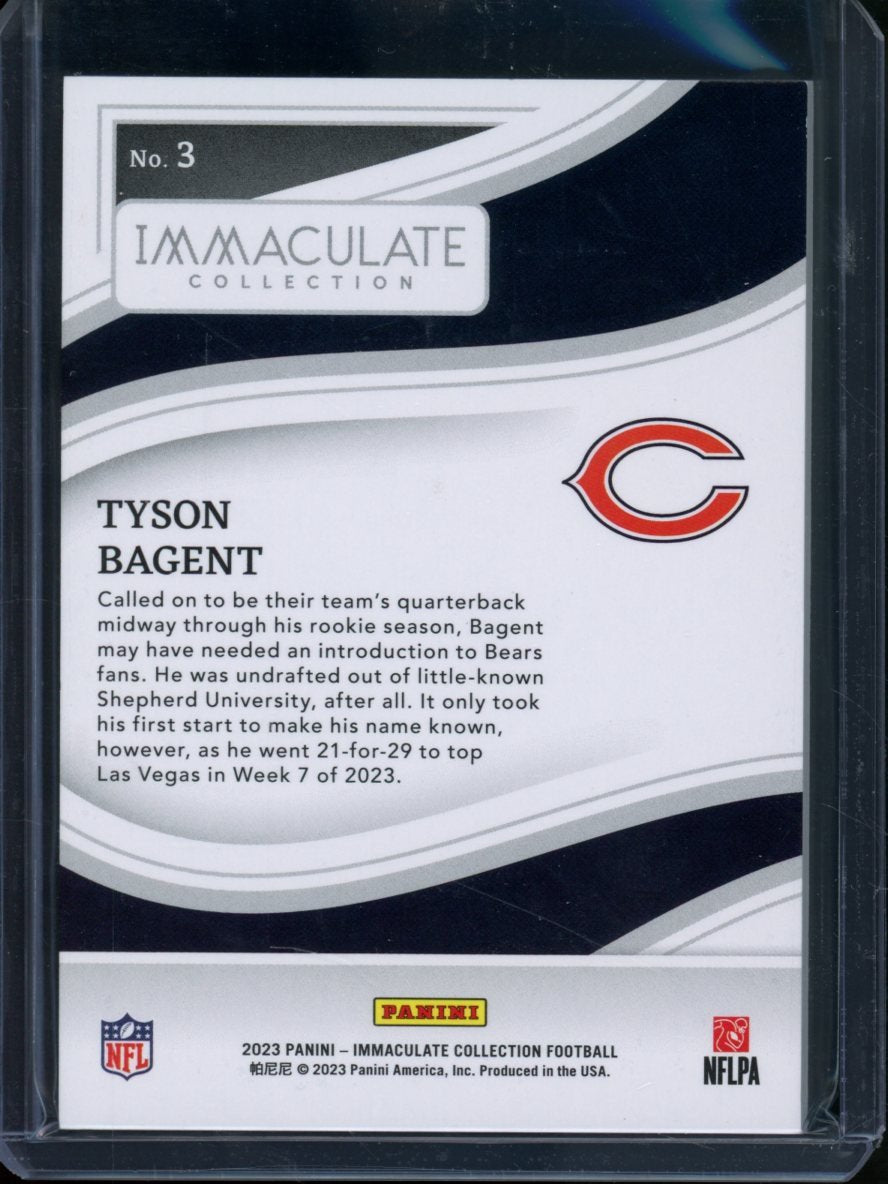 2023 Panini Immaculate Tyson Bagent Rookie Green /23 Bears