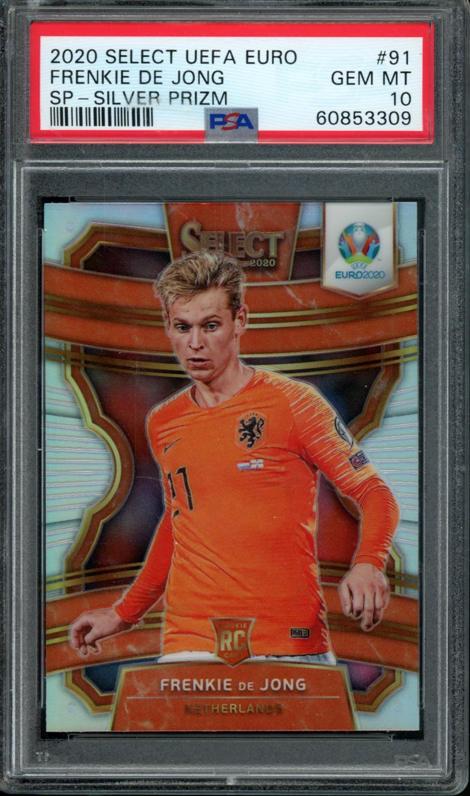 2020 Panini Select Euro Frenkie De Jong Rookie Silver PSA 10 Netherlands