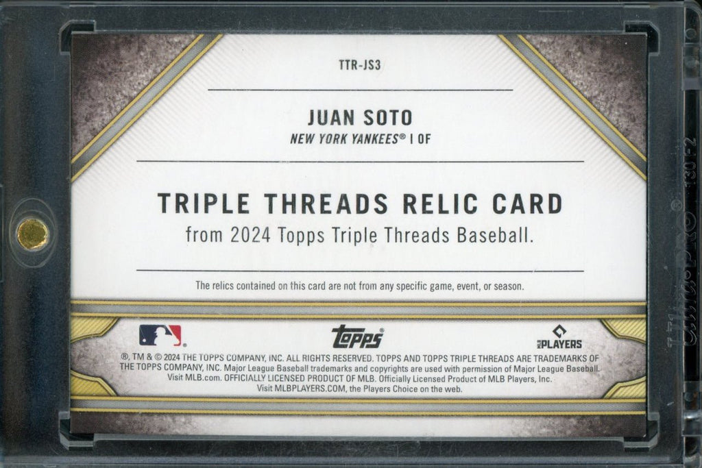 2024 Topps Triple Threads Juan Soto Average Leader Triple Patch /36 Yankees