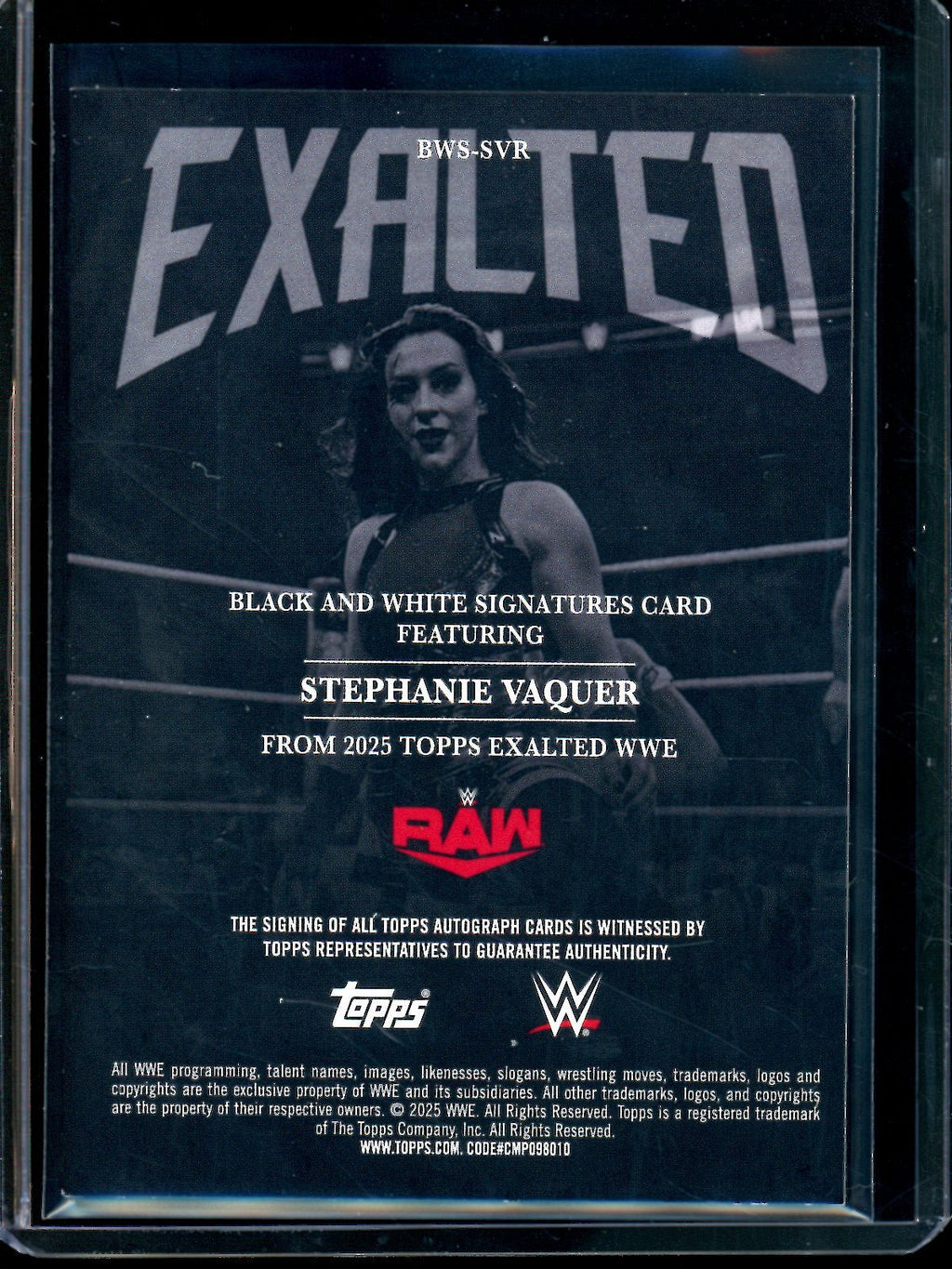 2025 Panini Exalted Stephanie Vaquer Autograph  #BWS-SVR