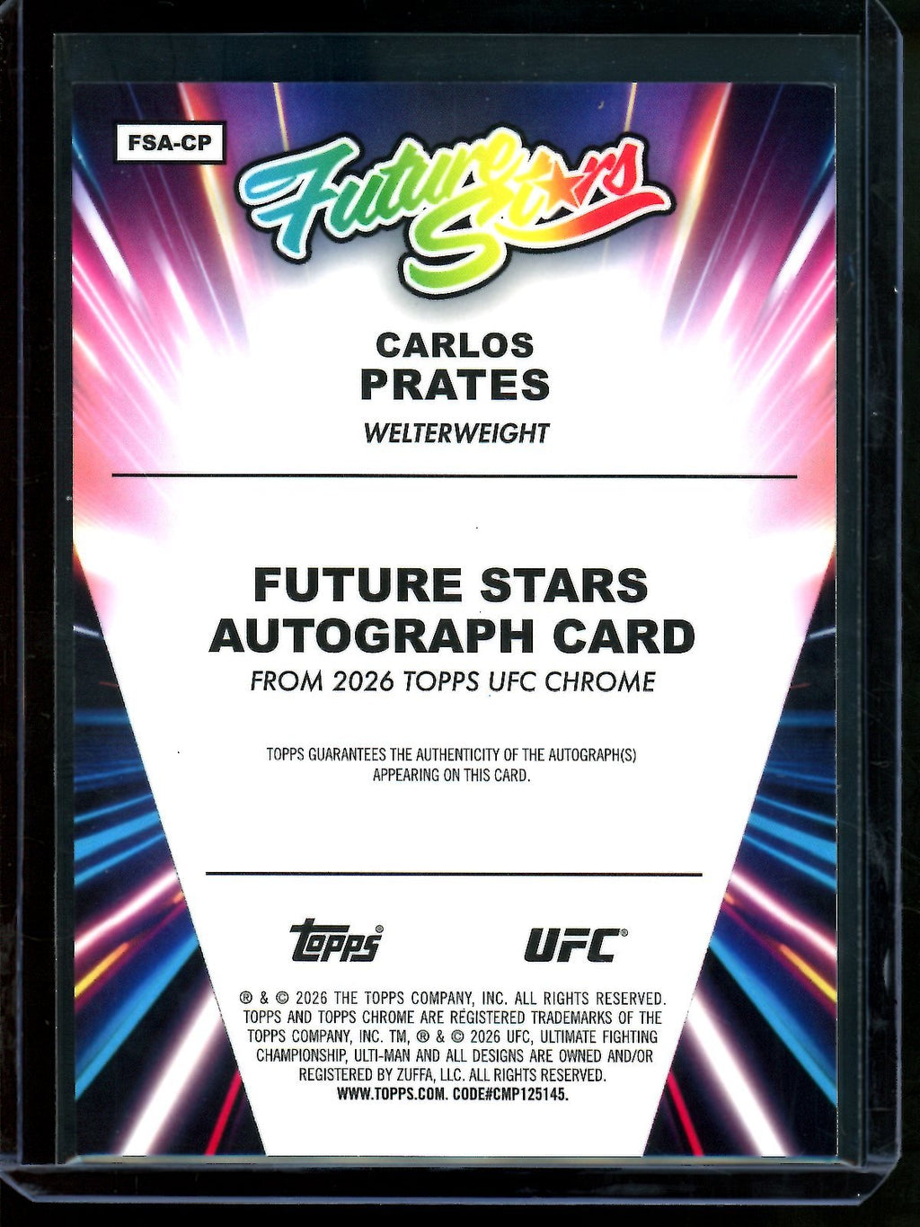 2026 Topps Chrome Carlos Prates Future Stars Autograph Gold /50