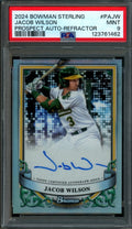 2024 Bowman Sterling Jacob Wilson Autograph Refractor /150 PSA 9 Athletics
