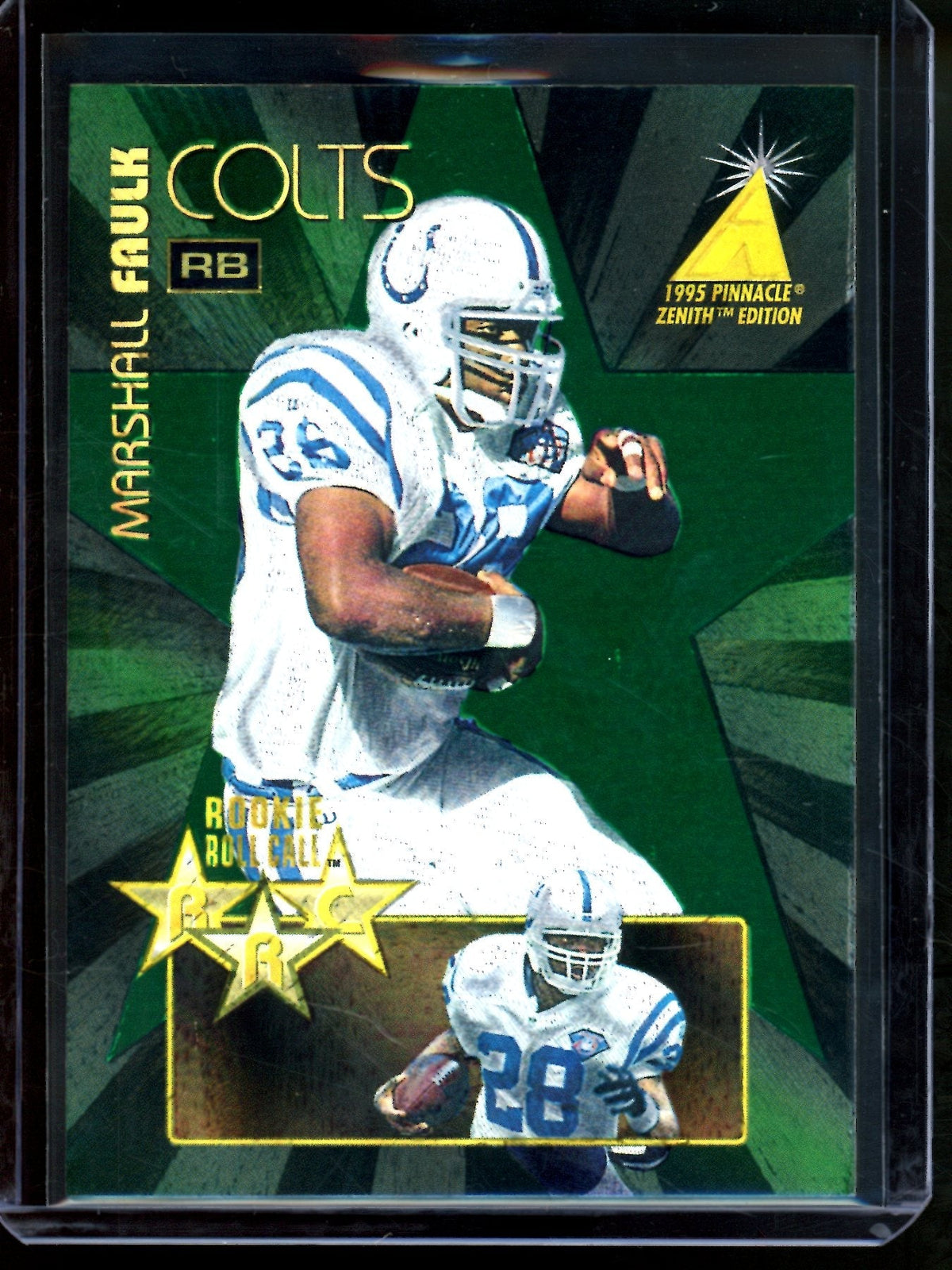1995 Pinnacle Zenith Marshall Faulk Rookie Roll Call #RC1 Colts