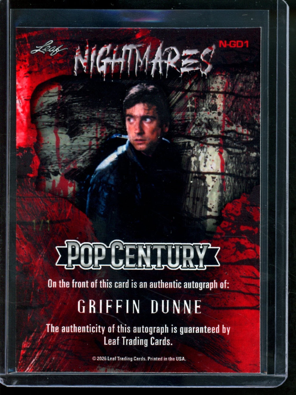 2026 Leaf Pop Century Griffin Dunne Nightmares Autograph 1/1