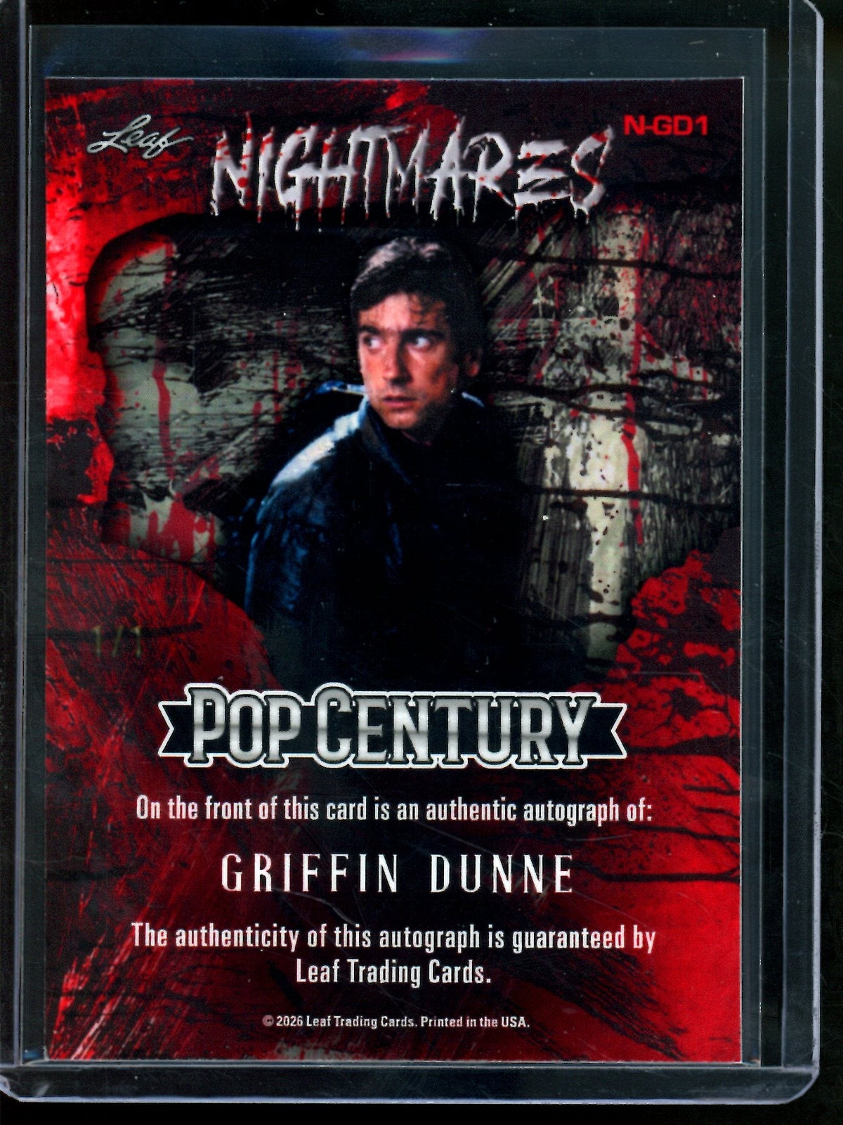 2026 Leaf Pop Century Griffin Dunne Nightmares Autograph 1/1