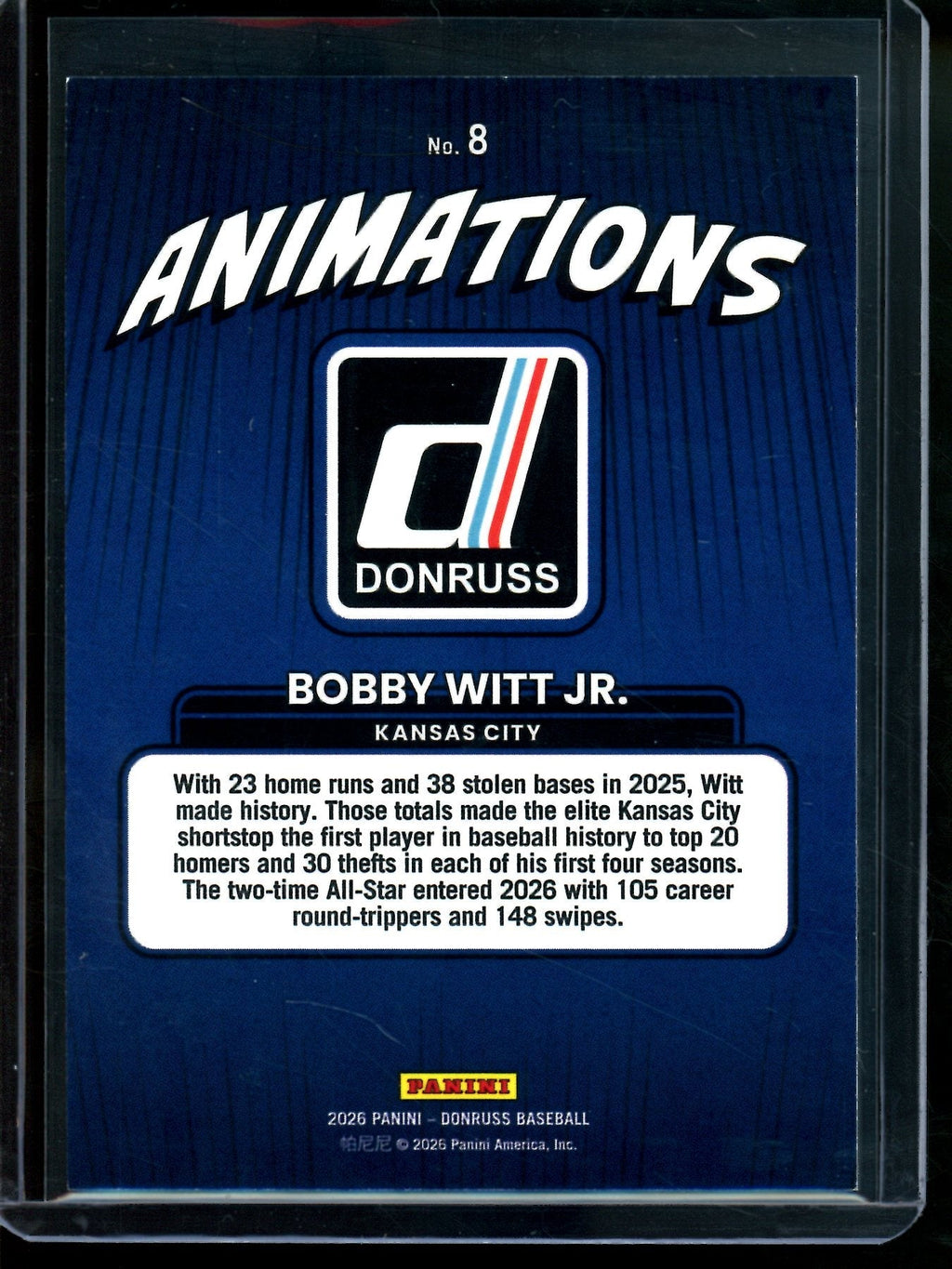 2026 Panini Donruss Bobby Witt Jr. Animations SP Royals