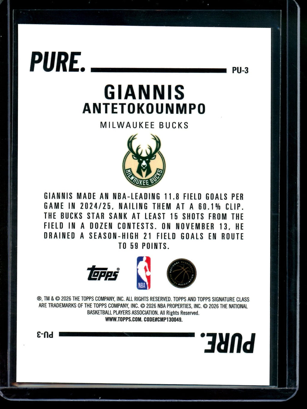 2026 Topps Signature Class Giannis Antetokounmpo Pure. Orange /50 Bucks