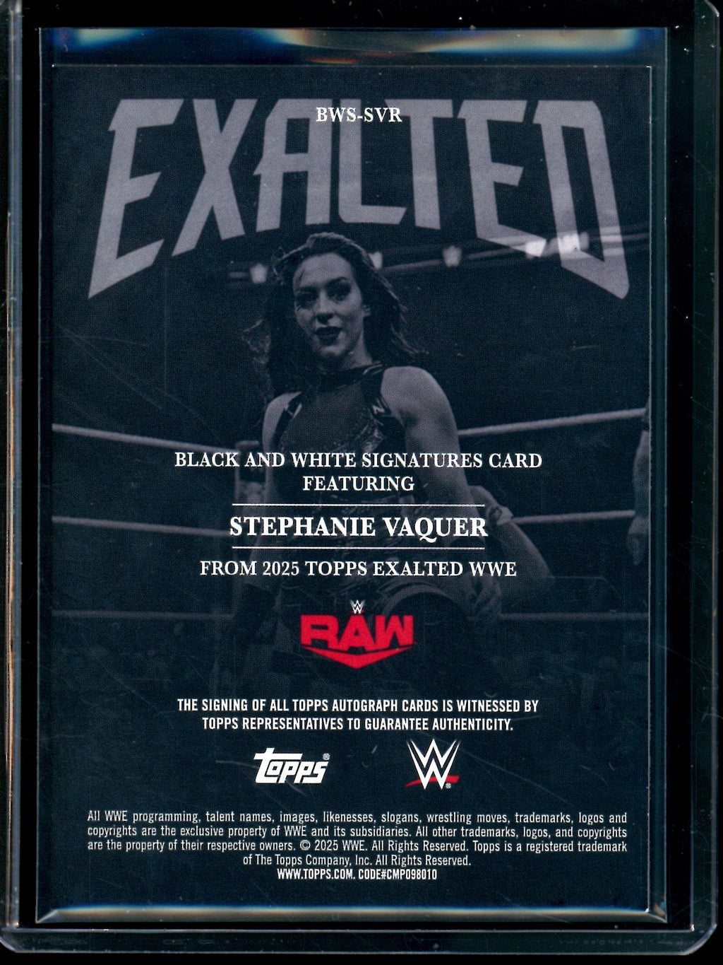 2025 Topps Exalted Stephanie Vaquer Autograph Black and White
