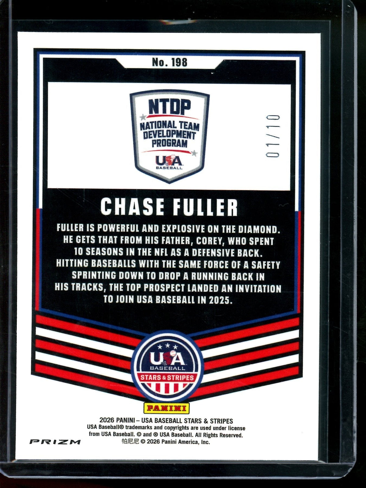 2026 Panini USA Baseball Chase Fuller Gold Disco /10