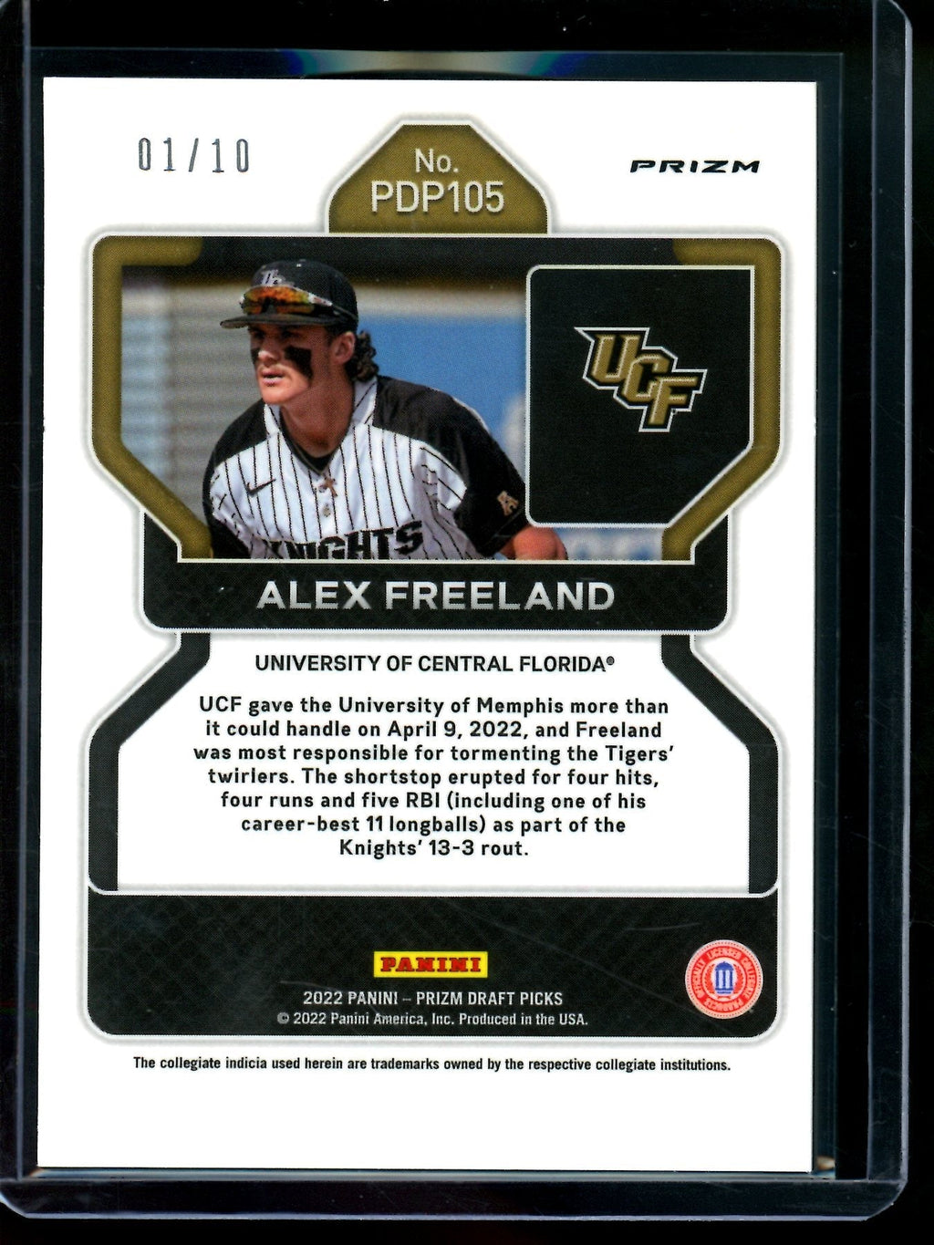 2022 Panini Prizm Alex Freeland Gold /10 Dodgers